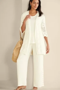 Soft Surroundings Tops|Sweaters & Cardigans|Calistoga Pointelle Cardigan GreenMilieu
