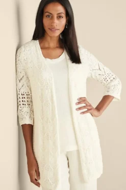 Soft Surroundings Tops|Sweaters & Cardigans|Calistoga Pointelle Cardigan GreenMilieu
