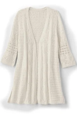 Soft Surroundings Tops|Sweaters & Cardigans|Calistoga Pointelle Cardigan GreenMilieu