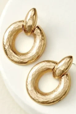 Soft Surroundings Jewelry|Earrings|Cara Hammered Hoop Earrings Gold