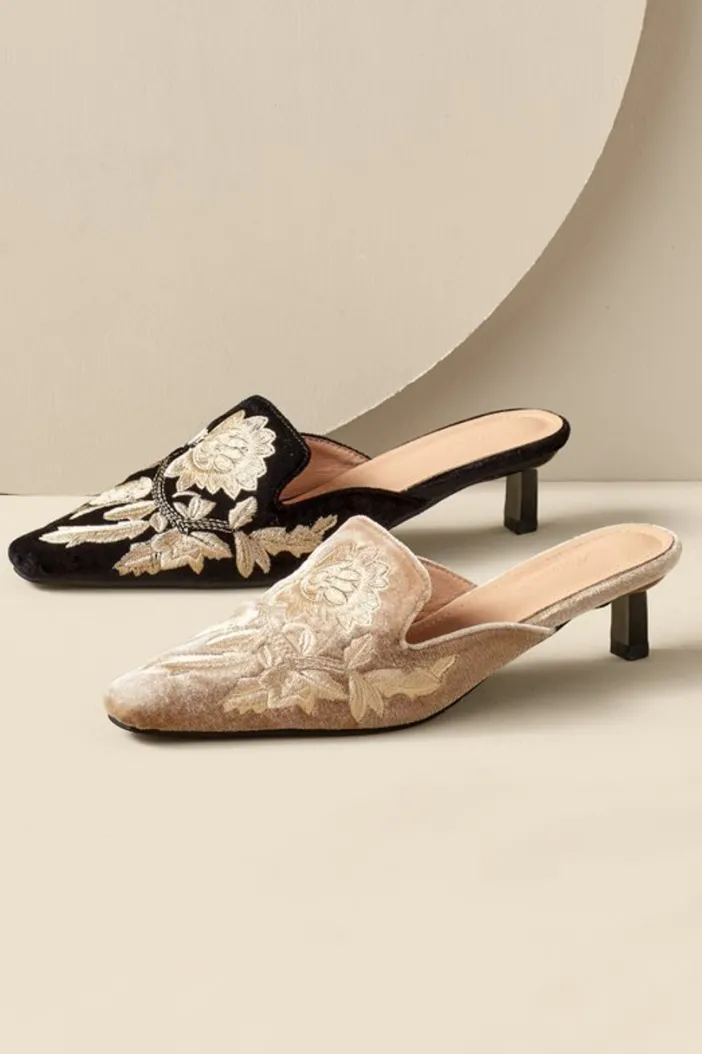 Soft Surroundings Shoes|Carolina Embroidered Mule