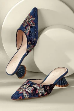 Soft Surroundings Shoes|Cecelia Ny Melony Heel Slides NavySequin