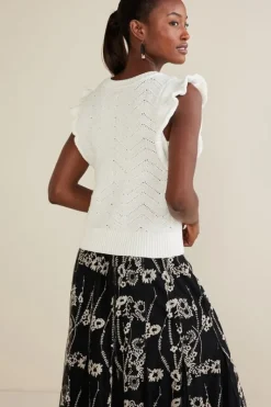 Soft Surroundings Tops|Sweaters & Cardigans|Celina Flutter Sleeve Sweater IvoryPearl