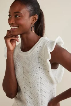 Soft Surroundings Tops|Sweaters & Cardigans|Celina Flutter Sleeve Sweater IvoryPearl