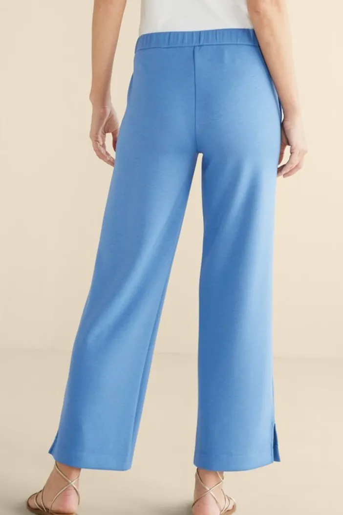 Soft Surroundings Pants|Ceri Knit Wide-Leg Pants