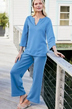 Soft Surroundings Pants|Ceri Knit Wide-Leg Pants