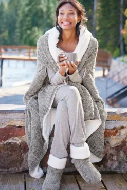 Soft Surroundings Sleepwear & Lounge|Scarves & Wraps|Chenille Sherpa Wearable Throw