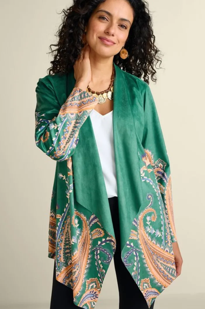 Soft Surroundings Toppers|Jackets & Coats|Chouteau Faux Suede Jacket CascadingBrdS