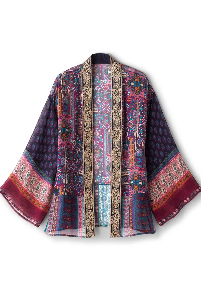 Soft Surroundings Toppers|Jackets & Coats|Cindra Topper AutumnalPatchworkMulti