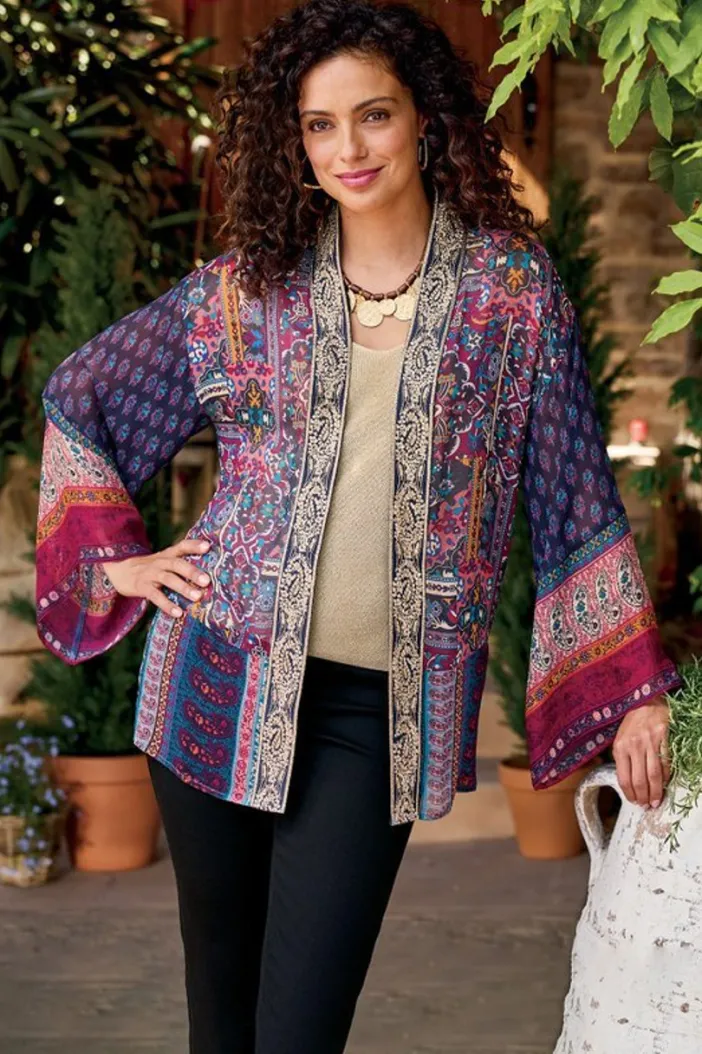 Soft Surroundings Toppers|Jackets & Coats|Cindra Topper AutumnalPatchworkMulti