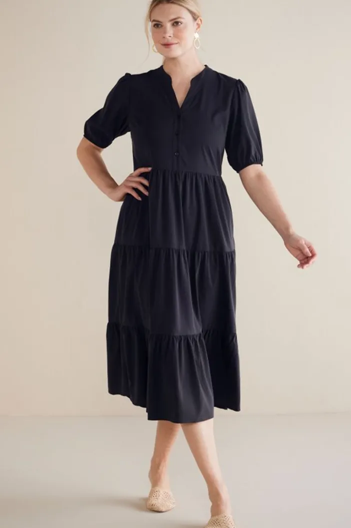 Soft Surroundings Dresses|Claudia Midi Dress Black