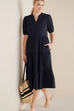 Soft Surroundings Dresses|Claudia Midi Dress Black