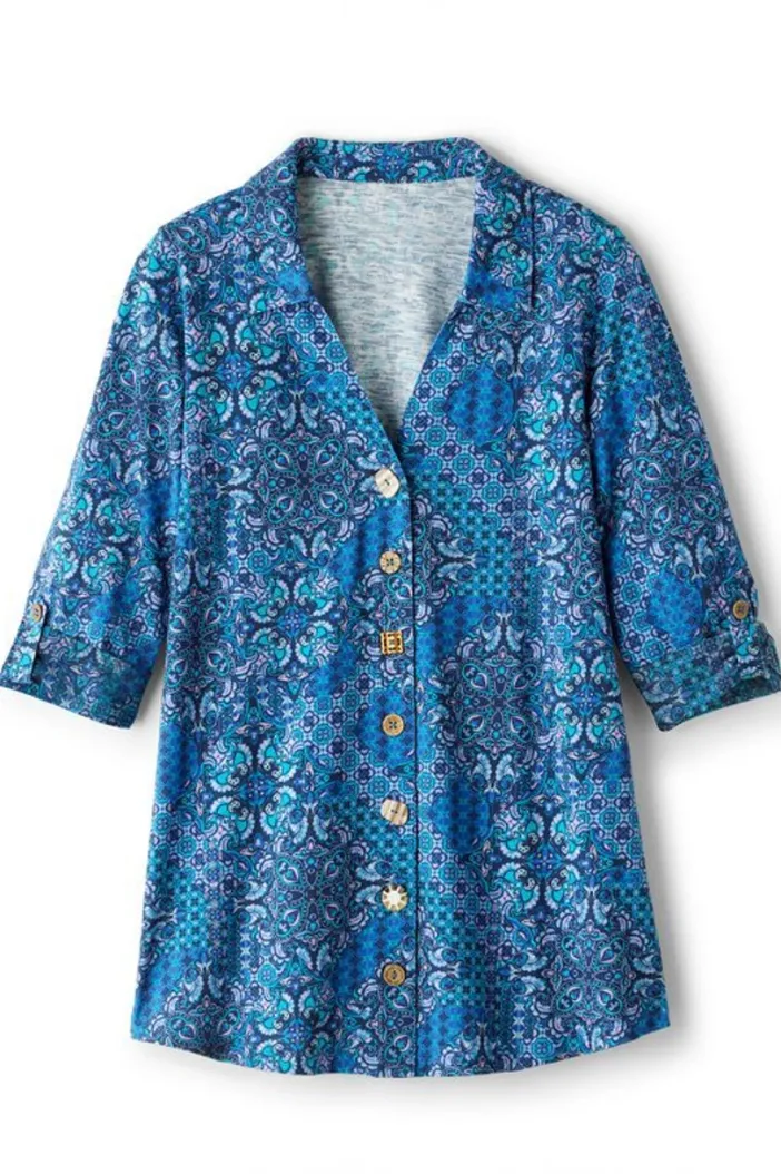Soft Surroundings Tops|Tunics & Leggings|Danielle 3/4 Sleeve Tunic