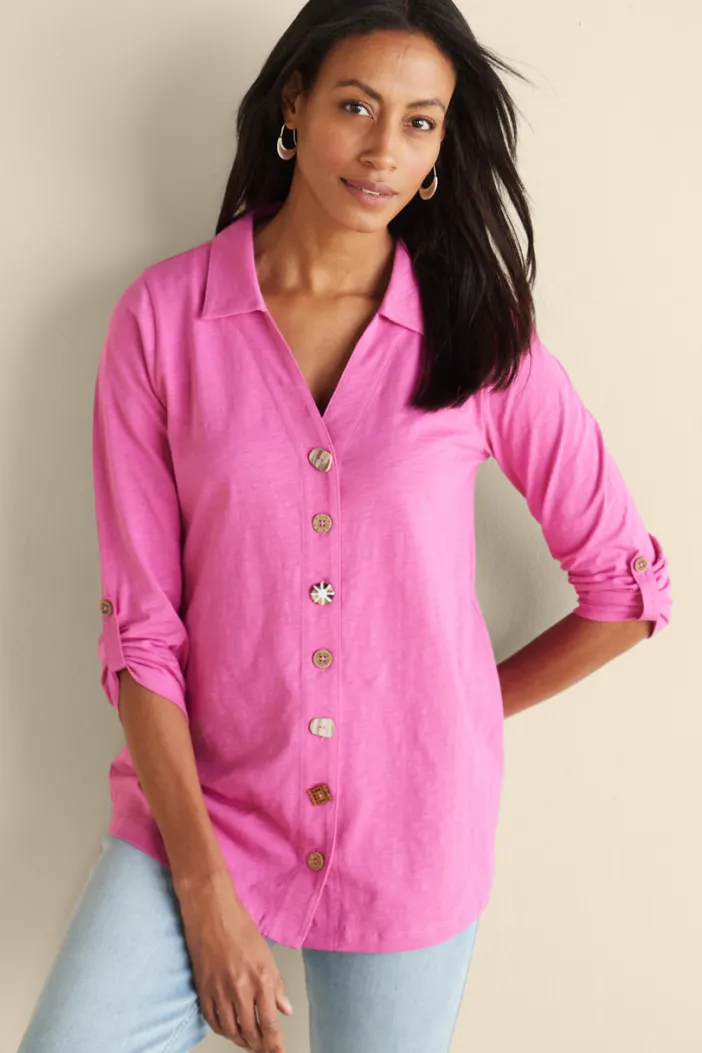 Soft Surroundings Tops|Tunics & Leggings|Danielle 3/4 Sleeve Tunic