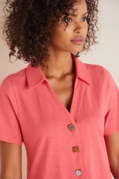 Soft Surroundings Dresses|Danielle Button Dress
