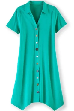 Soft Surroundings Dresses|Danielle Button Dress