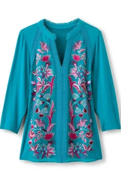 Soft Surroundings Tops|Delsie Embroidered Top