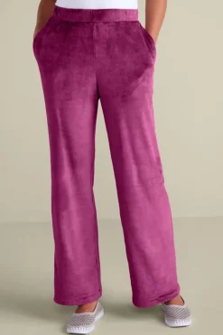 Soft Surroundings Pants|Dixie Velour Wide Leg Pants Boysenberry