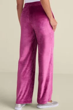 Soft Surroundings Pants|Dixie Velour Wide Leg Pants Boysenberry