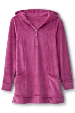 Soft Surroundings Tops|Dixie Velour Zip Hoodie Tunic Boysenberry