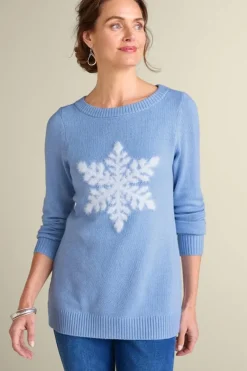 Soft Surroundings Tops|Sweaters & Cardigans|Draya Eyelash Sweater Snowflake