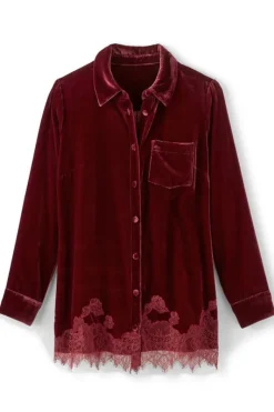 Soft Surroundings Tops|Eden Velvet and Lace Shirt