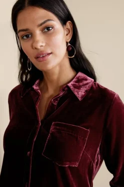 Soft Surroundings Tops|Eden Velvet and Lace Shirt