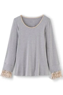 Soft Surroundings Tops|Ella Lace Top MediumGreyHeather