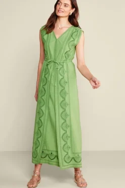 Soft Surroundings Dresses|Ellison Linen Blend Maxi Dress PiquantGreen