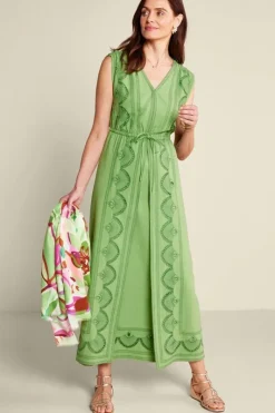 Soft Surroundings Dresses|Ellison Linen Blend Maxi Dress PiquantGreen