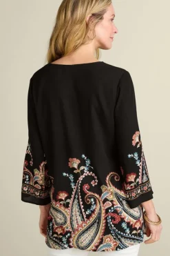 Soft Surroundings Tops|Tunics & Leggings|Elma 3/4 Sleeve Tunic CascadingBrder