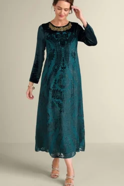 Soft Surroundings Dresses|Emaline Velvet Burnout Maxi Dress JuneBug