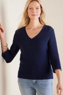 Soft Surroundings Tops|Sweaters & Cardigans|Estrella Sweater Navy
