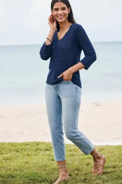 Soft Surroundings Tops|Sweaters & Cardigans|Estrella Sweater Navy