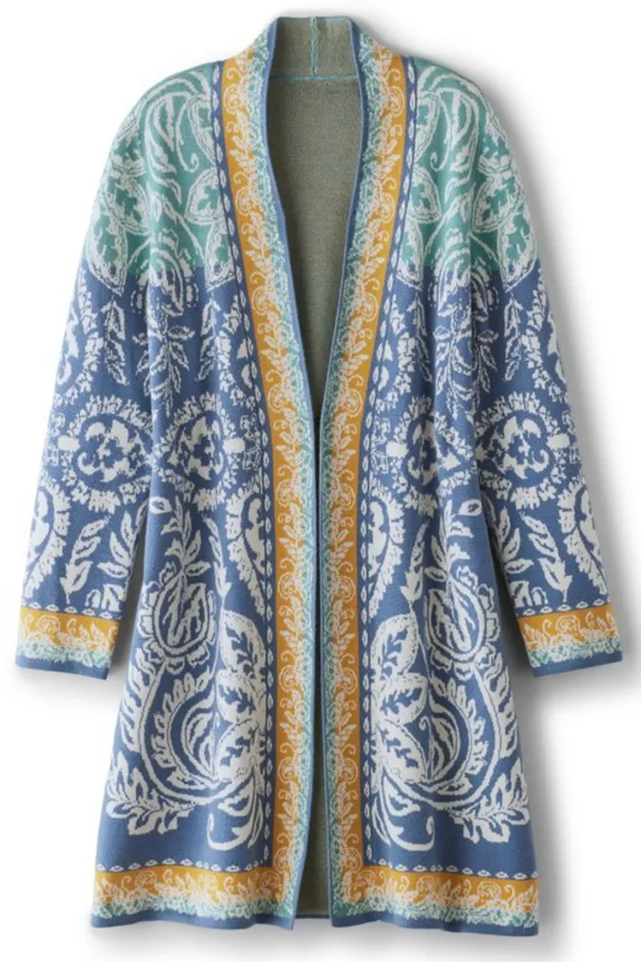 Soft Surroundings Tops|Sweaters & Cardigans|Ezer Jacquard Duster WeekendScarf