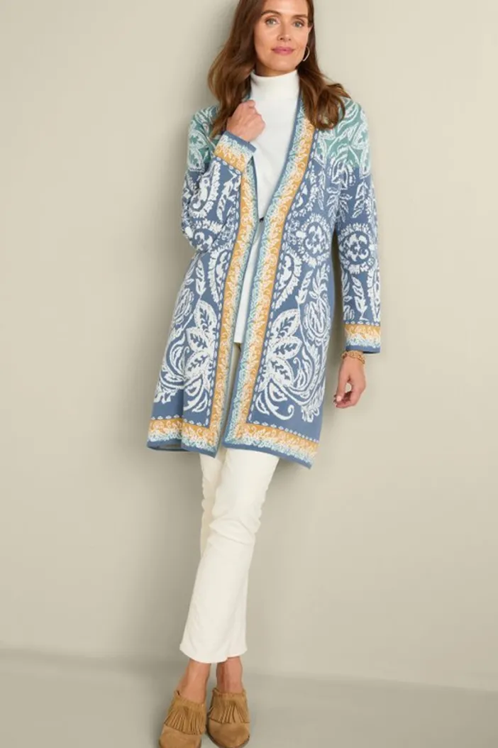 Soft Surroundings Tops|Sweaters & Cardigans|Ezer Jacquard Duster WeekendScarf