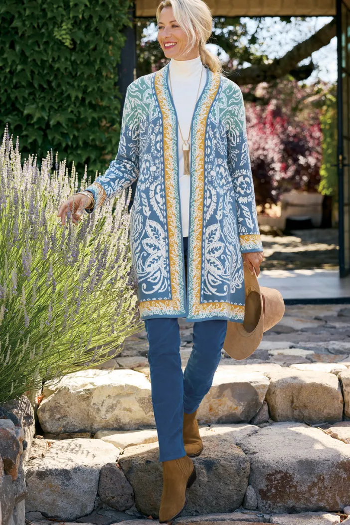 Soft Surroundings Tops|Sweaters & Cardigans|Ezer Jacquard Duster WeekendScarf