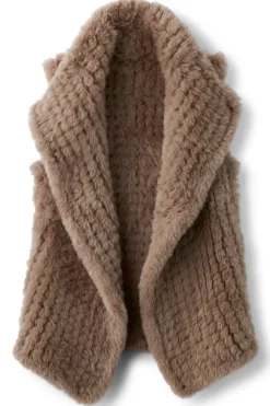 Soft Surroundings Jackets & Coats|Faux Fur Draped Vest Taupe