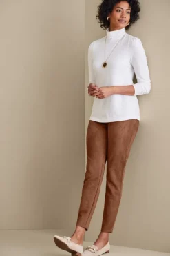 Soft Surroundings Pants|Leggings|Faux Suede Pull-On Leggings