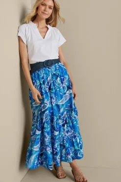Soft Surroundings Skirts|Feyre Maxi Skirt IslandSunPaisleyBlue