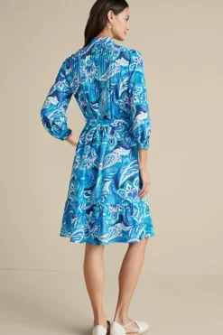 Soft Surroundings Dresses|Feyre Short Dress IslandSunPaisleyBlue