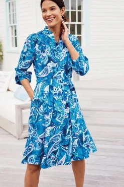 Soft Surroundings Dresses|Feyre Short Dress IslandSunPaisleyBlue