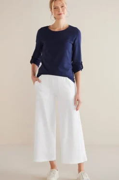 Soft Surroundings Pants|Fina French Terry Crop Pants Navy