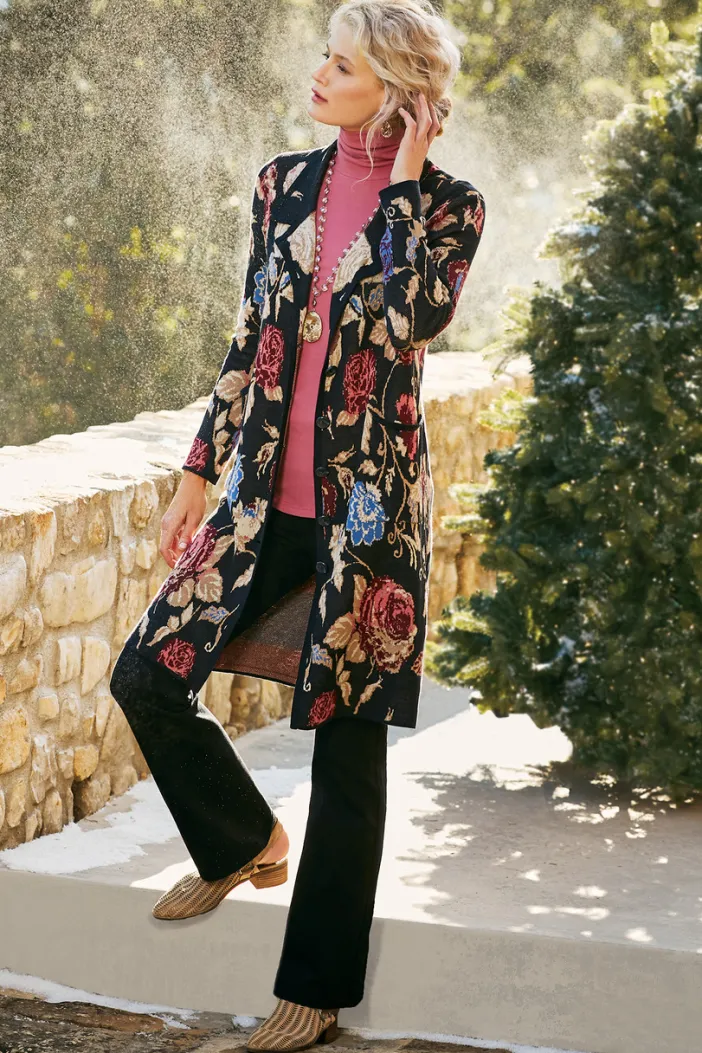 Soft Surroundings Sweaters & Cardigans|Jackets & Coats|Glasgow Sweater Coat Black