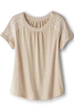 Soft Surroundings Tops|Halle Short Sleeve Top LightTaupe
