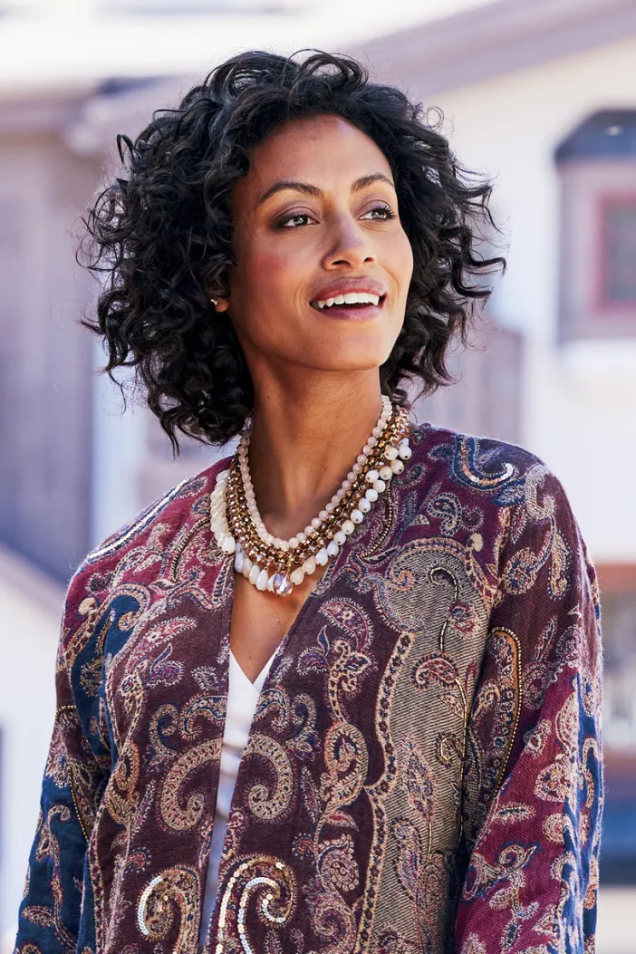 Soft Surroundings Jewelry|Necklaces|Hazel Bead Drops Necklace BrownMulti