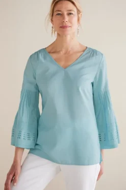 Soft Surroundings Tops|Heloise Eyelet Sleeve Tunic