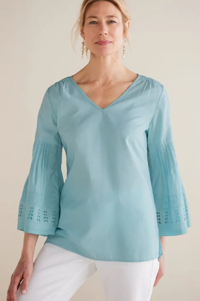 Soft Surroundings Tops|Heloise Eyelet Sleeve Tunic