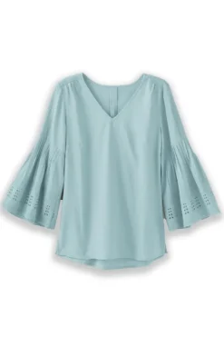 Soft Surroundings Tops|Heloise Eyelet Sleeve Tunic