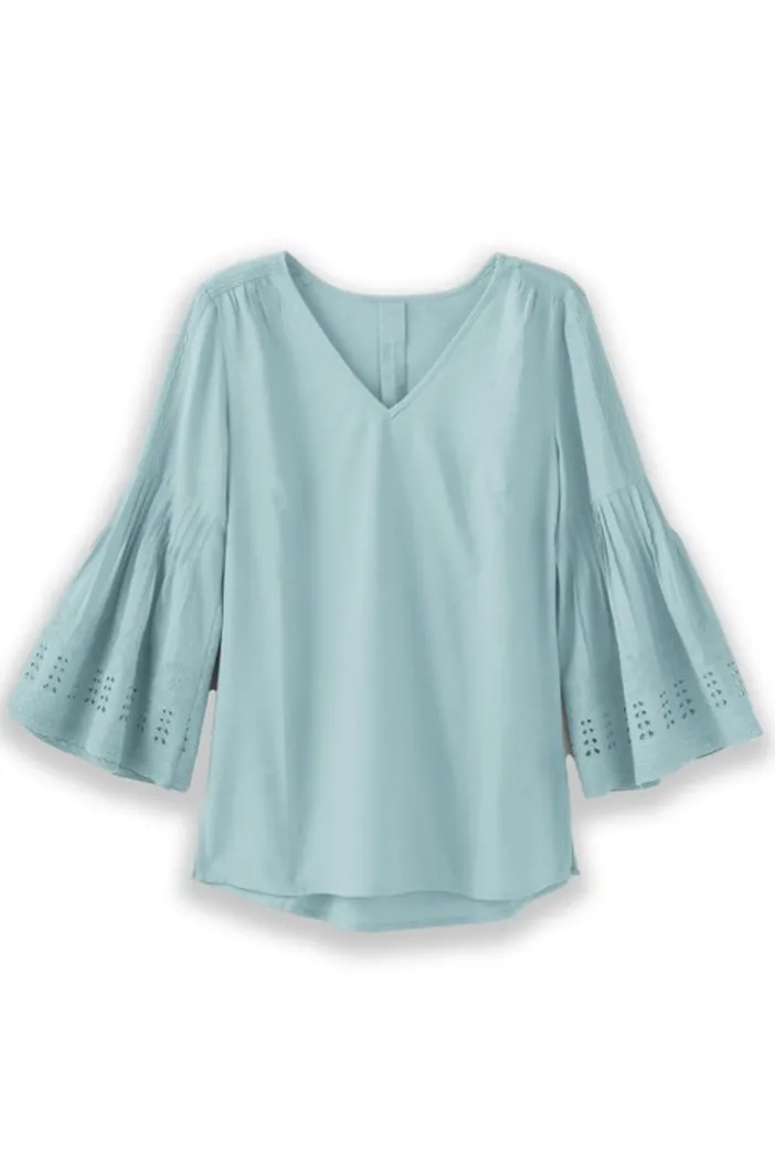 Soft Surroundings Tops|Heloise Eyelet Sleeve Tunic